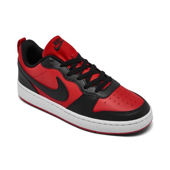 NWT Nike Unisex Court Borough Sneaker University Red/Black/White-6 Big Kid